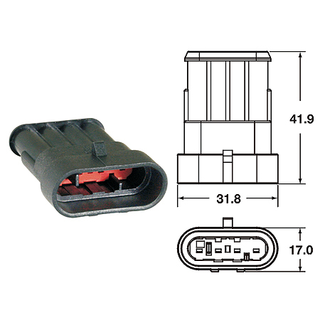 ปลั๊กต่อสายไฟในรถยนต์ AUTOMOTIVE CONNECTORS, 060 AM SPECIALSEAL 1.5 SERIES SEALED 1.25SQMM