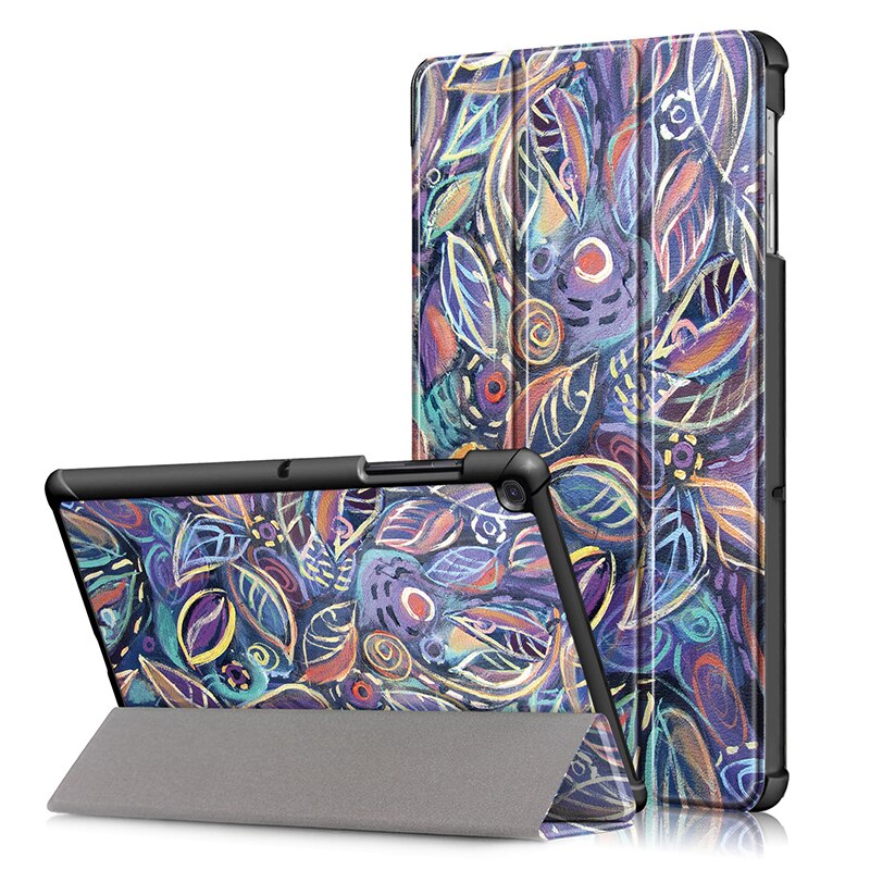 เคส Samsung Galaxy Tab S5e SM-T720 / SM-T725 #เคสฝาพับแบบ 3 พับพิมพ์ลาย Pattern Printing Tri-fold Stand PU Leather Smart Case