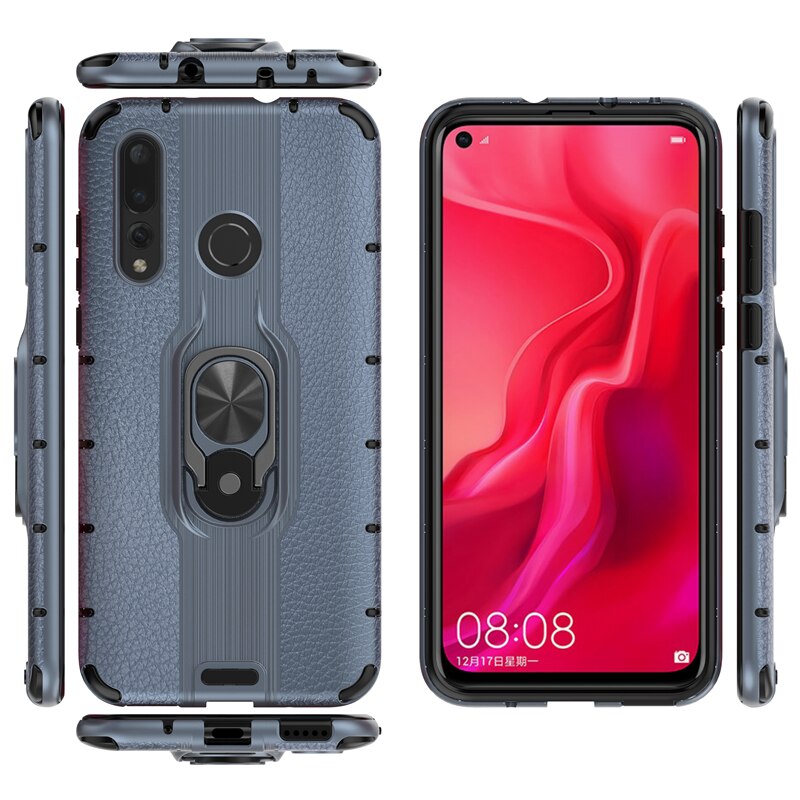 Case Huawei Nova 4 #เคสฝาหลังไฮบริดมีแหวนสวมนิ้ว Detachable Ring Holder Kickstand PC TPU Combo Case
