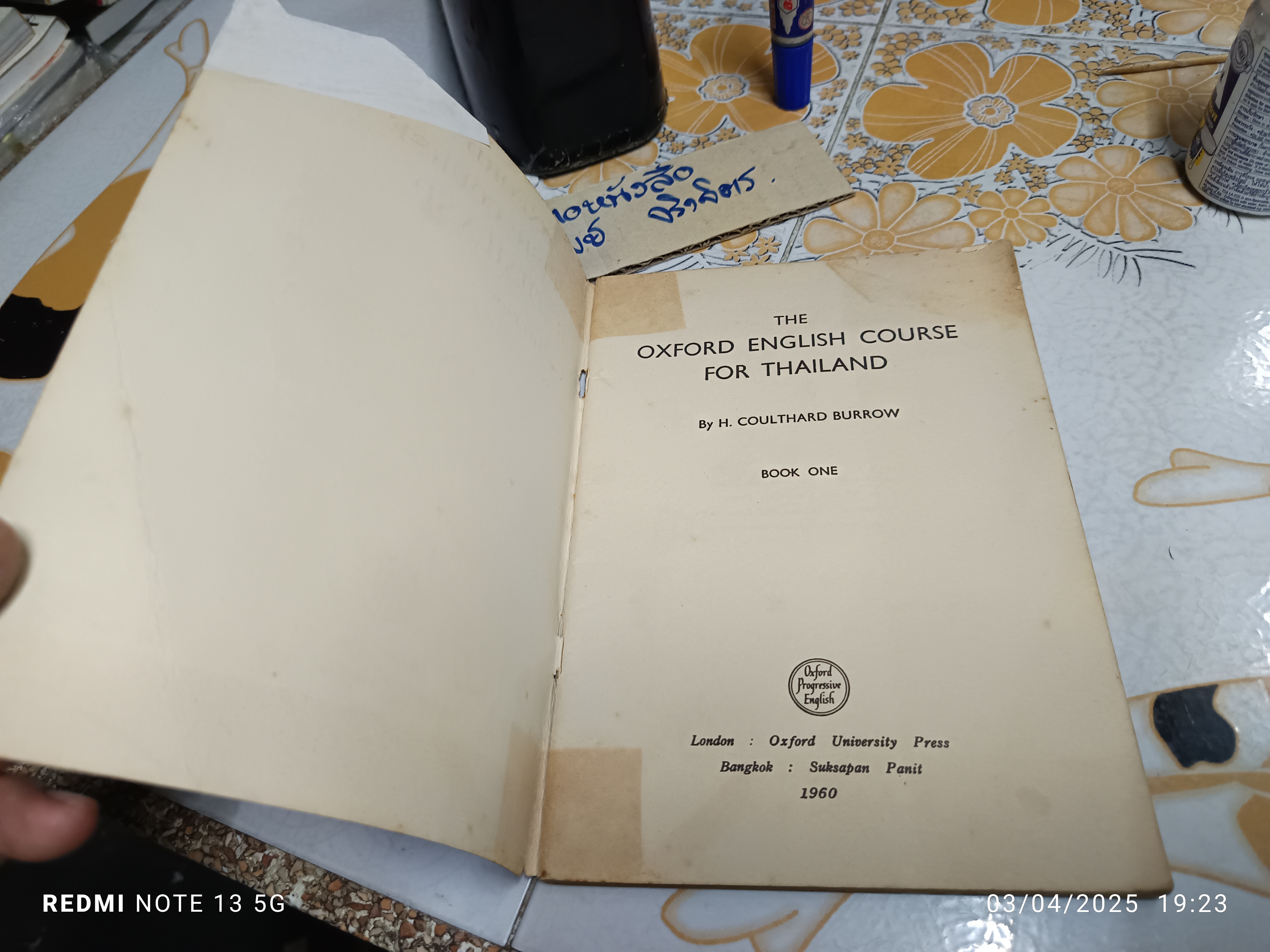 THE OXFORD ENGLISH COURSE FOR THAILAND / BOOK ONE (1960) By H. COULTHARD BURROW Suksapan Panit