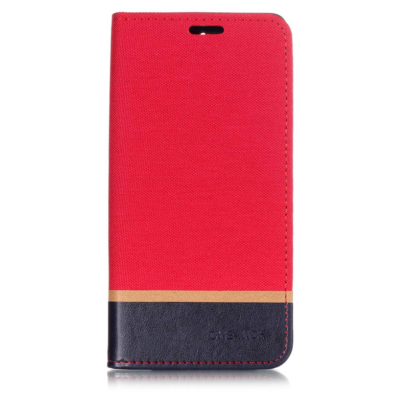 เคส Nokia 7 plus #เคสฝาพับหนัง PU ผิวเคลือบ Cloth Texture Splicing PU Leather