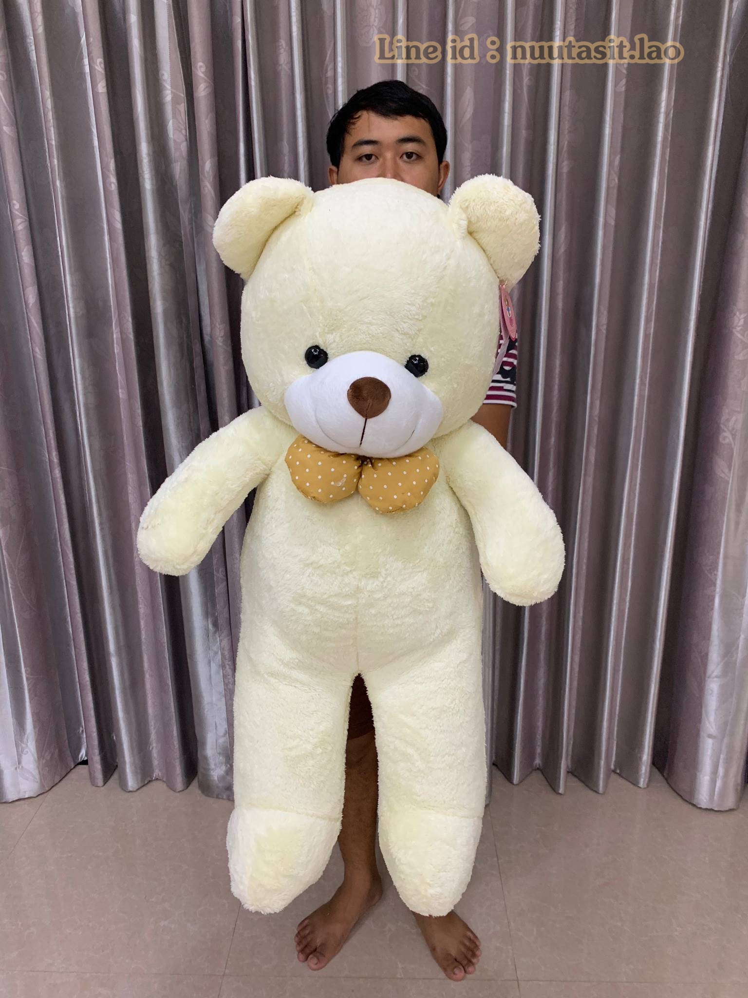 ตุ๊กตาหมีโบว์จุด ตัวใหญ่