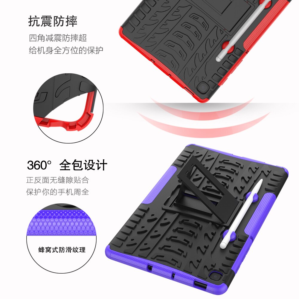 เคส Samsung Galaxy Tab S6 Lite 10.4 SM-P610 SM-P615 SM-P617 Kickstand PC + TPU Hybrid เคสฝาหลังกันกระแทก