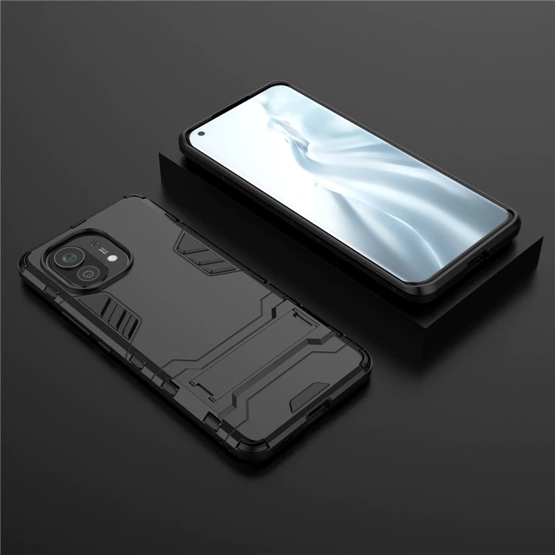 เคส Xiaomi Mi 11 #เคสฝาหลังพลาสติก ไฮบริด TPU + Kickstand