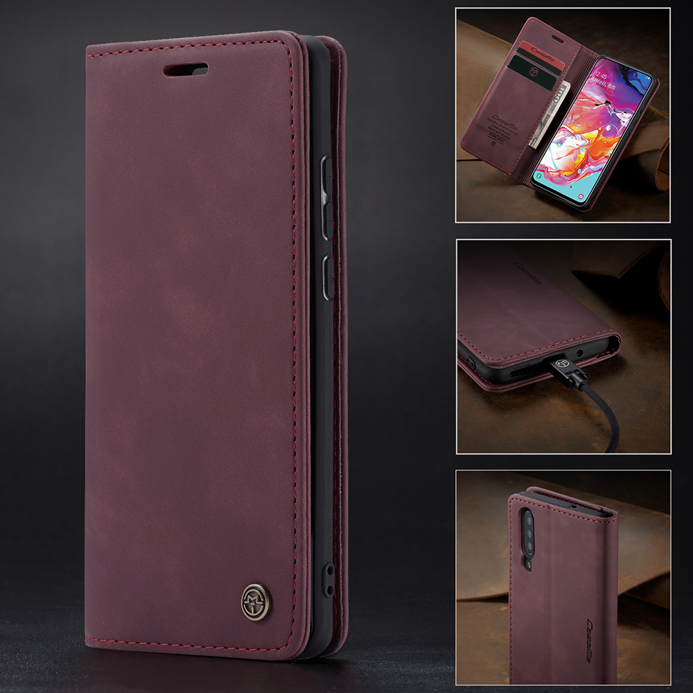 Case Samsung Galaxy A70 #เคสฝาพับหนังกระเป๋าสตางค์ CASEME Auto-absorbed Leather Wallet