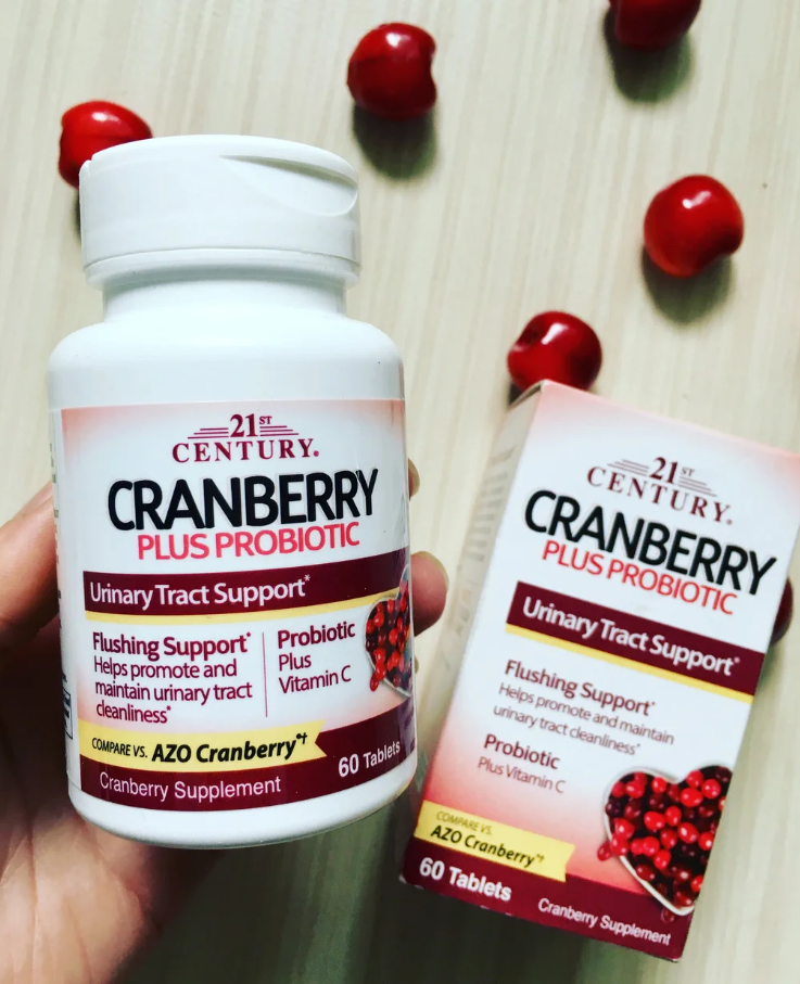 21st Century® 4 สายพันธุ์ 300ล้านตัว Cranberry Plus Probiotic 60 Tablets แครนเบอรรี่ ผสมโปรไบโอติกส์