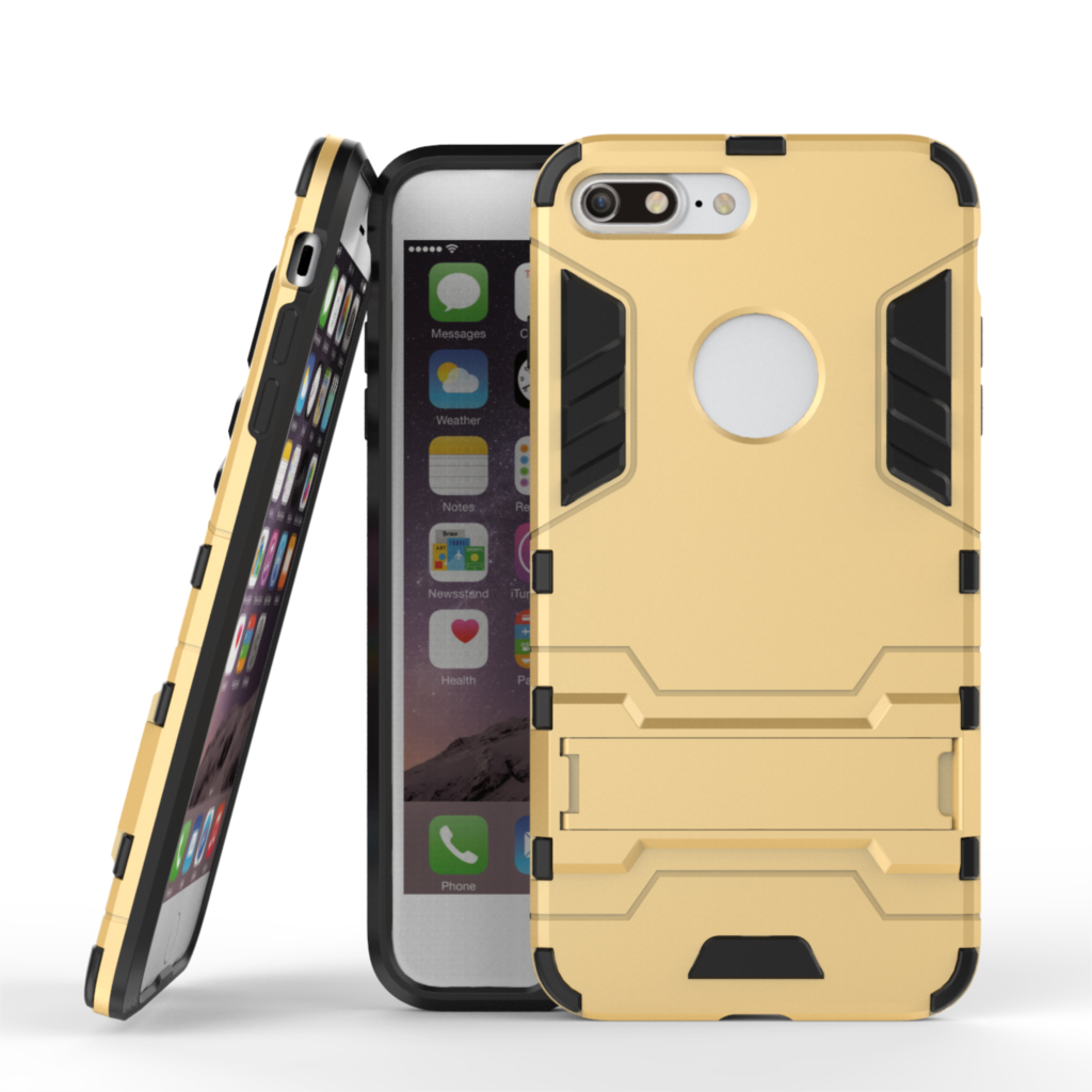 เคสiphone 7 plus / 8 plus เคสฝาหลัง Solid PC + TPU Hybrid พร้อมขาตั้งในตัวสวยงามทันสมัย