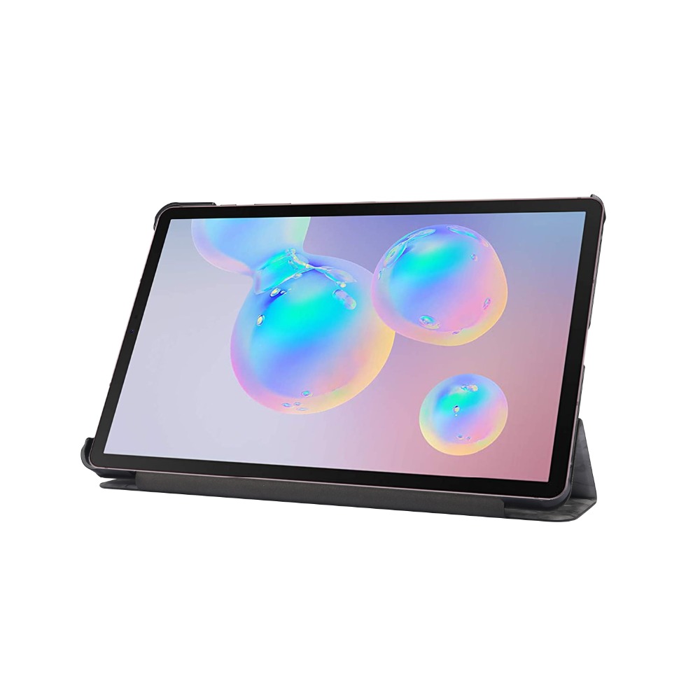 เคส Samsung Galaxy Tab S6 Lite 10.4 SM-P610 SM-P615 SM-P617 #เคสฝาพับปกสามพับลายเนื้อหินอ่อน Marble Texture Tri-fold PU Leather + PC Stand Tablet Shell