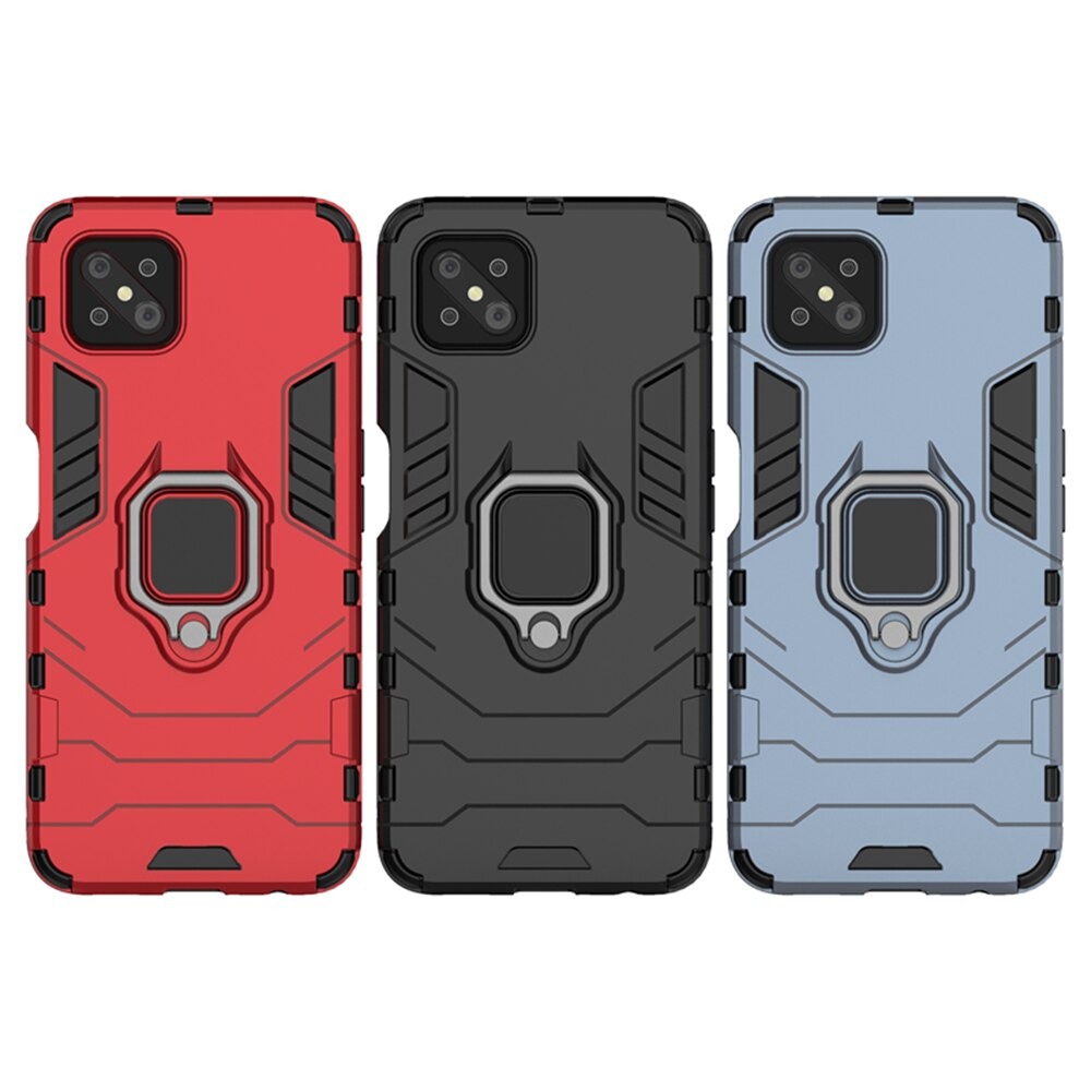 Case OPPO Reno 4 Z 5G#เคสฝาหลังพลาสติกแข็ง +TPU Hybrid Case มีแหวนสวมนิ้วโลหะ