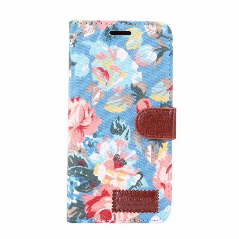 เคส iphone 7 plus / 8 plus #เคสฝาพับหนัง PU ลายดอกไม้สีสันสวยงามทันสมัย