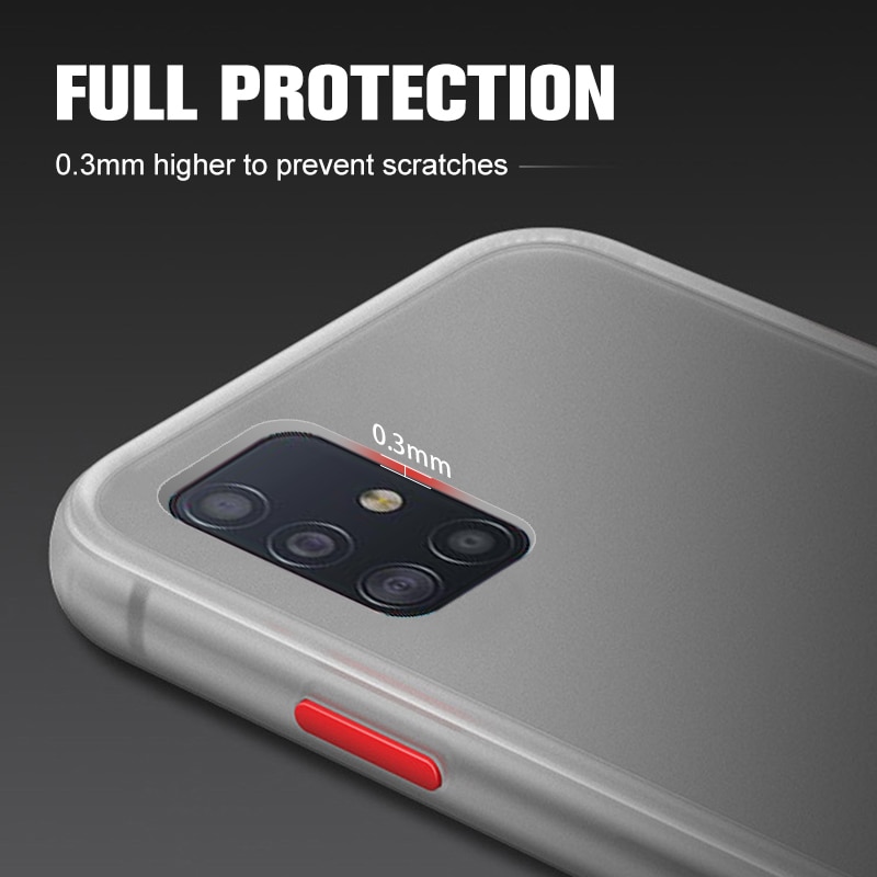 เคส Samsung Galaxy A51#เคสฝาหลังซิลิโคนโปร่งแสงขอบนิ่ม Frosted Translucent Silicone Case