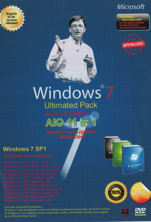 Windows 7 Ultimated Pack SP2011 AIO 11 in 1 ( 1 DVD )