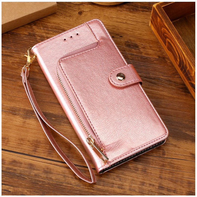เคส iPhone 13 Pro Max#เคสฝาพับแบบกระเป๋าสตางค์มีช่องซิปและช่องใส่บัตร Zipper Pocket Leather Wallet Stand Case