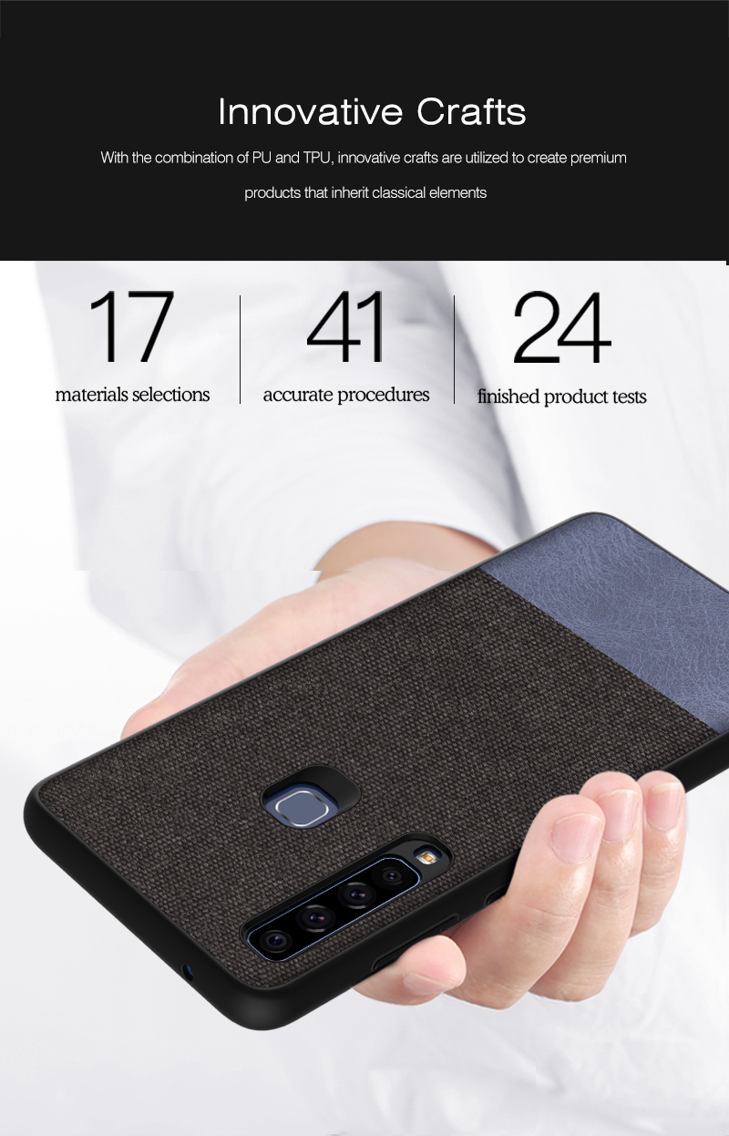 Case Samsung Galaxy A9 (2018) #เคสฝาหลังรูปแบบ Cloth Texture PU Leather + TPU