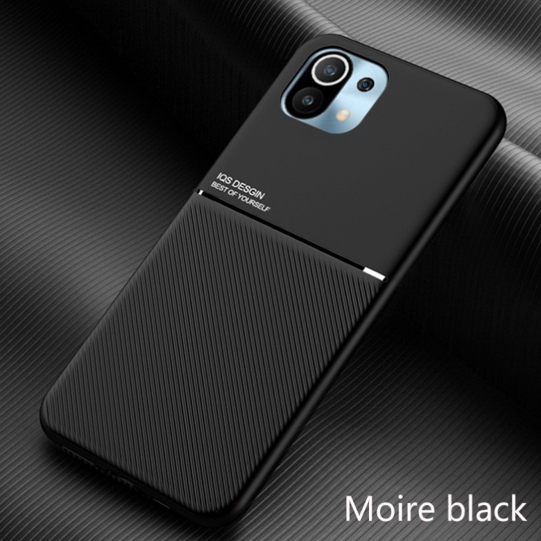 เคส Xiaomi Mi 11 #เคสแบบฝาหลัง TPU เคลือบหนัง PU สไตล์ธุรกิจที่เรียบง่ายมีแผ่นเหล็กในตัว Minimalist Business Style Leather Coated TPU Built-in metal magnetic plate