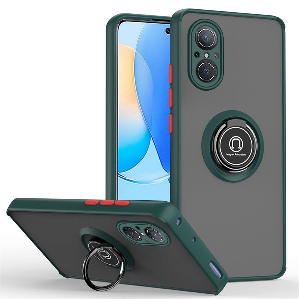 เคส Huawei Nova 9 SE #เคสฝาหลังซิลิโคนแข็ง โปร่งแสง ผิวด้านมีแหวนสวมนิ้ว Finger Ring Kickstand