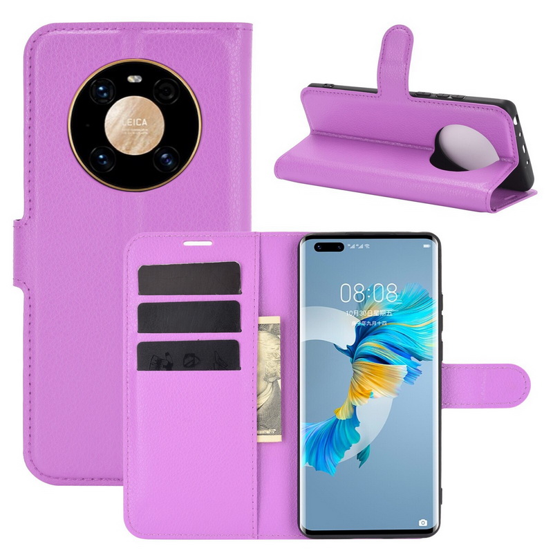 เคส Huawei Mate 40 Pro #เคสฝาพับสไตล์กระเป๋าสตางค์หนัง PU ผิวลิ้นจี่