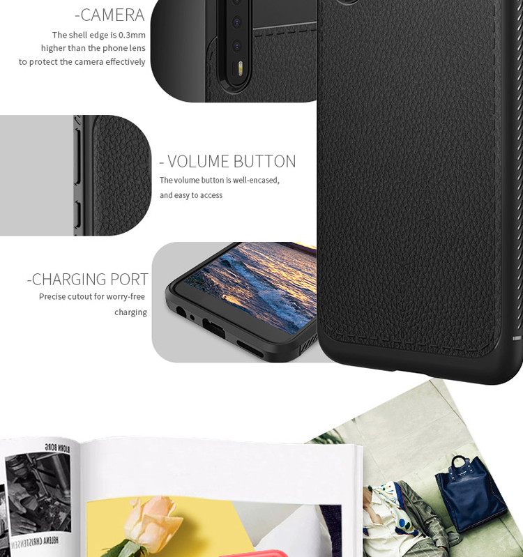 Case Huawei P20 Pro IVSO Gentry Series #เคสฝาหลัง TPU ลายผิวเคลือบหนัง PU คุณภาพดี