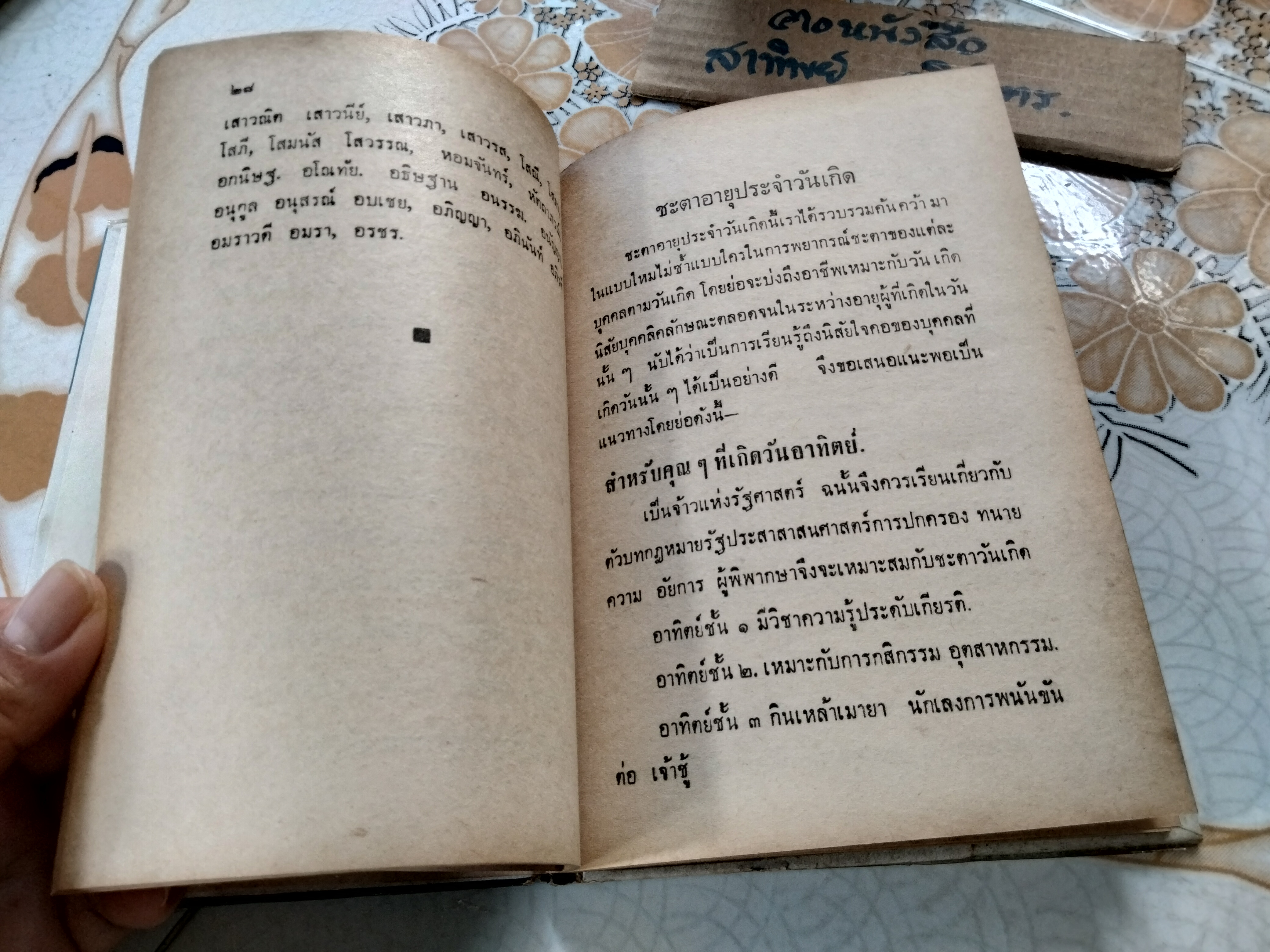 นามมงคลและชะตาประจำวันเกิด โดย ตรีบุรัมย์