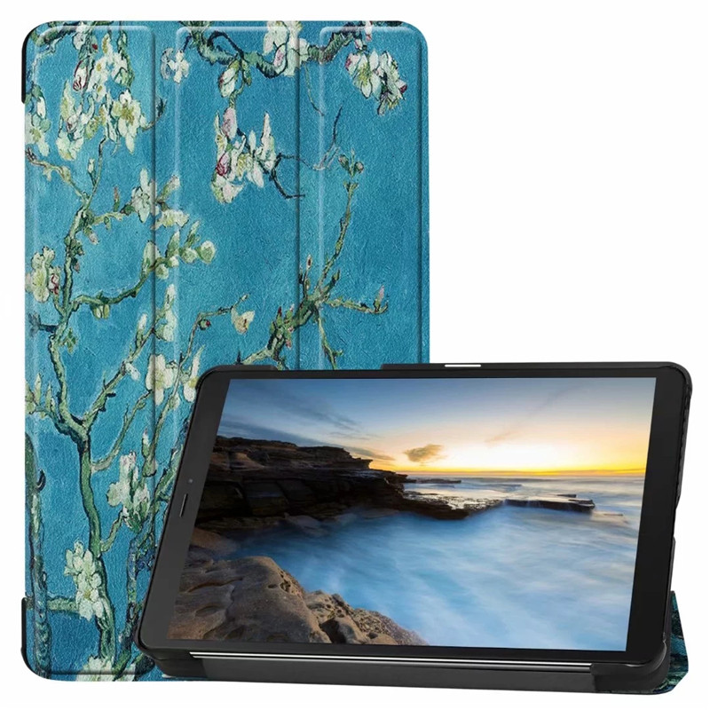 เคส Samsung Galaxy Tab A 8.0 (2019) SM-T290 SM-T295 SM-T297 #เคสฝาพับหนัง PU พิมพ์ลาย Pattern Printing Tri-fold Stand Leather Tablet Shell