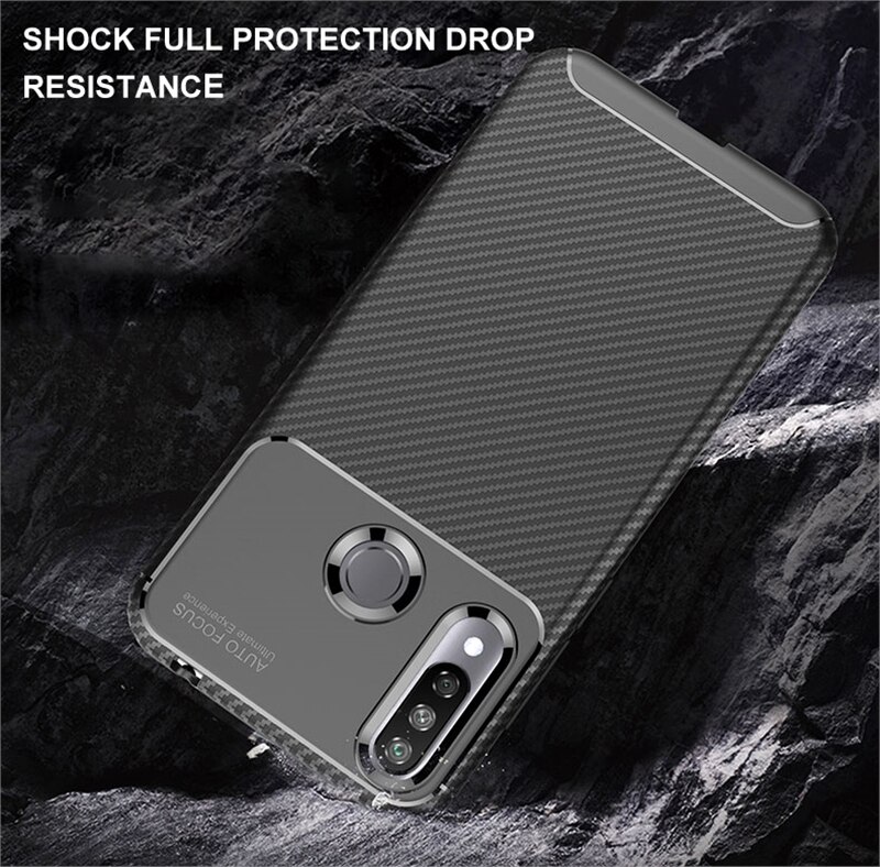 Case Huawei Y7 2019 #เคสฝาหลังนิ่ม Carbon Fiber Anti-drop TPU Protection