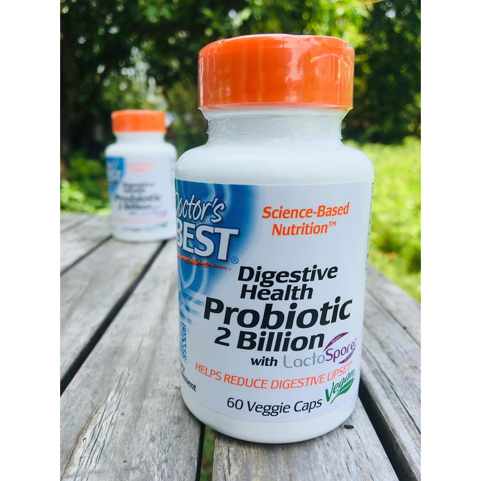 Digestive Health with LactoSpore® Probiotics 2,000 ล้านตัว 60 Veggie Caps (Doctor's Best) พรีเมียม โปรไบโอติกส์