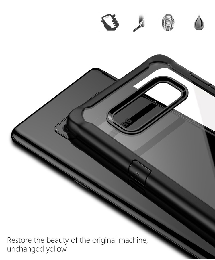 เคส Samsung Galaxy Note 8 SM-N950 #เคสฝาหลังใสขอบสีทึบ Drop-proof Hybrid PC and TPU