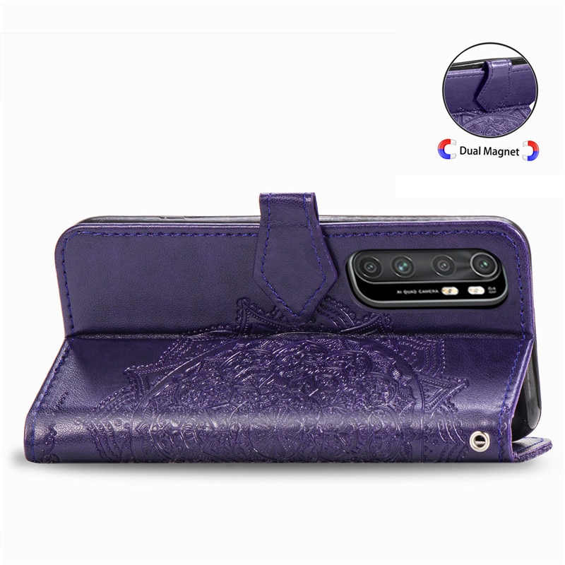 Case Xiaomi Mi Note 10 Lite #เคสฝาพับหนัง PU ผิวลายนูน Embossed Mandala Flower Leather Wallet