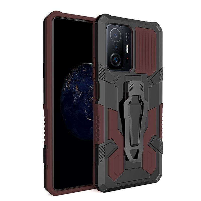 Case Xiaomi 11T / 11T Pro #เคสฝาหลังกันกระแทกมีคลิบหนีบ ไฮบริด พลาสติก+TPU Heavy Duty Rugged Hybrid