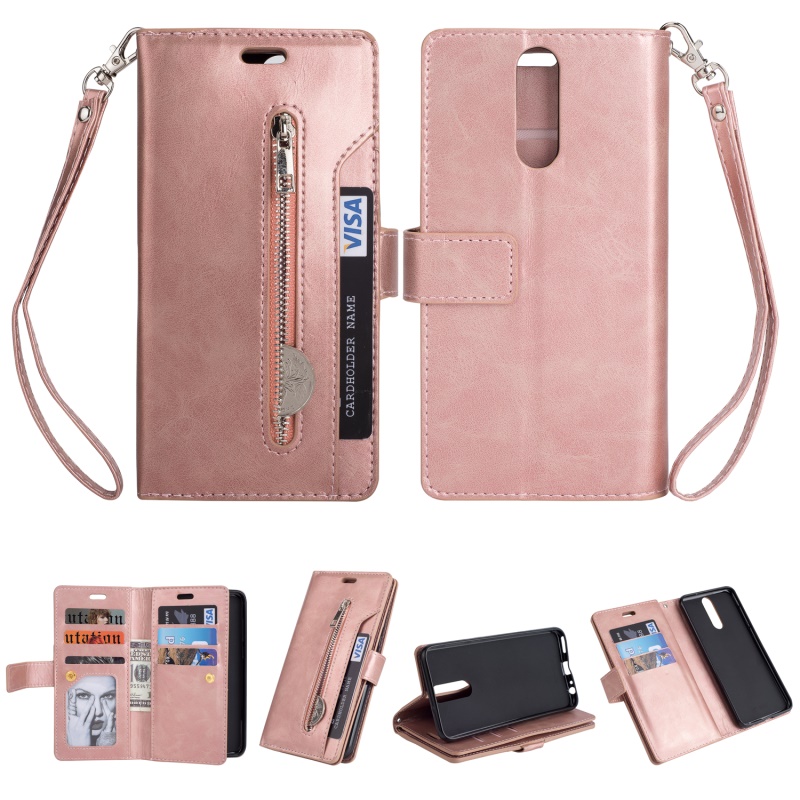 เคส Huawei Nova 2i #เคสแบบกระเป๋าสตางค์ Multi-slot Wallet Zippered Leather มีช่องใส่บัตรหลายช่องสีสันสวยงาม