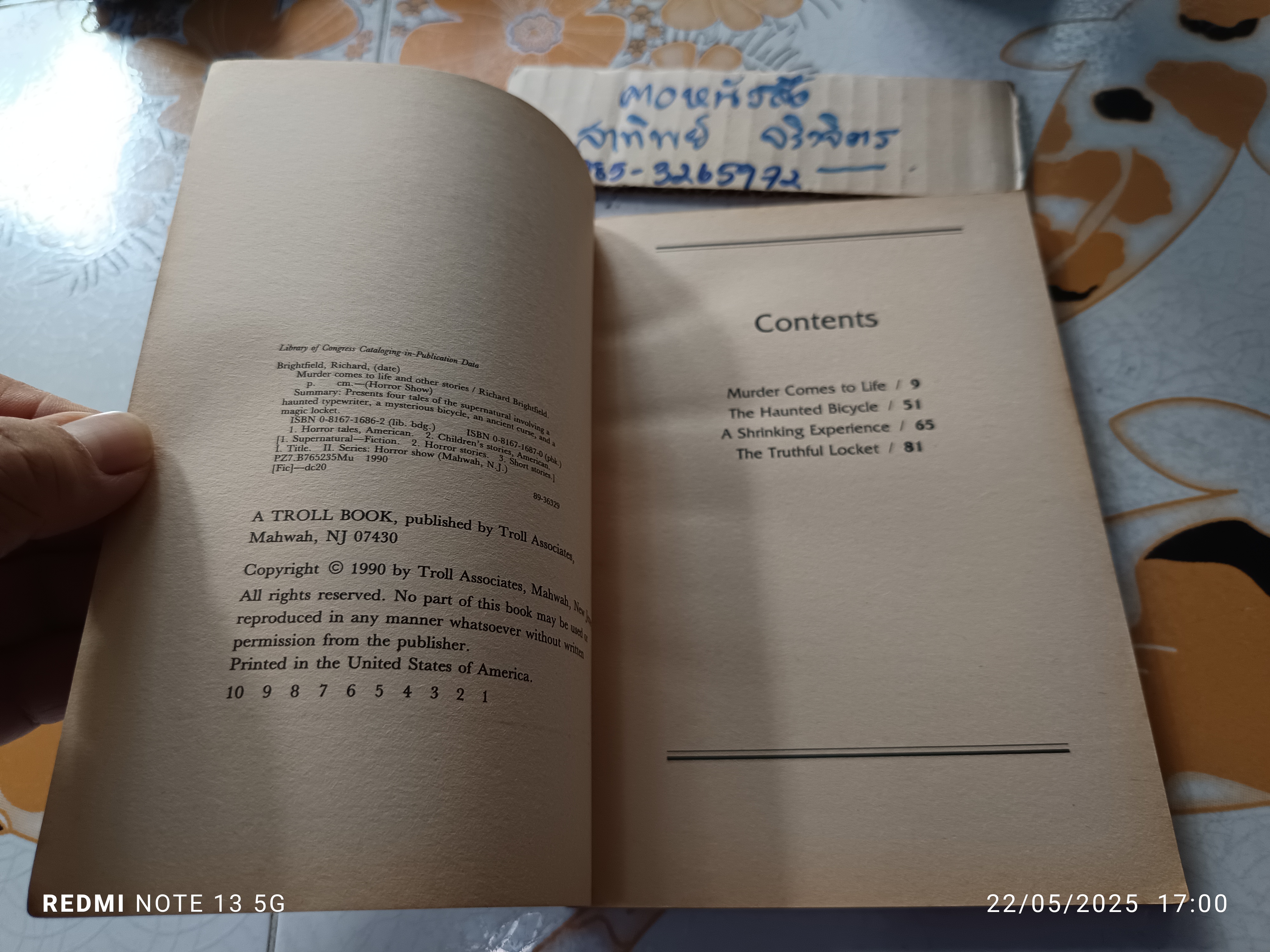 Murder Comes to Life and Other Stories (Horror Show), 1990 Richard Brightfield.