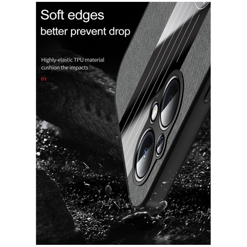 เคส OPPO Reno 7z 5G #เคสฝาหลังเคลือบผ้าเนื้อมีแหวนสวมนิ้ว TPU ไฮบริด+อะคริลิ + แหวนโลหะ