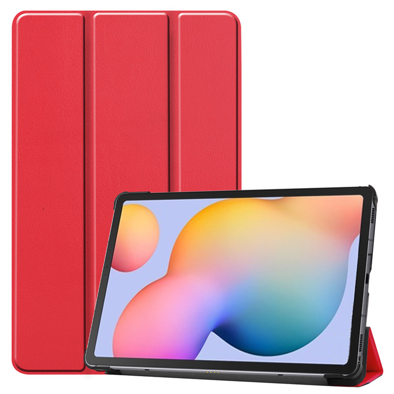 Case Samsung Galaxy Tab S6 Lite 10.4 SM-P610 P615 P617 #เคสฝาพับหนัง PU แบบ 3 พับ Tri-fold Stand Leather Smart Tablet