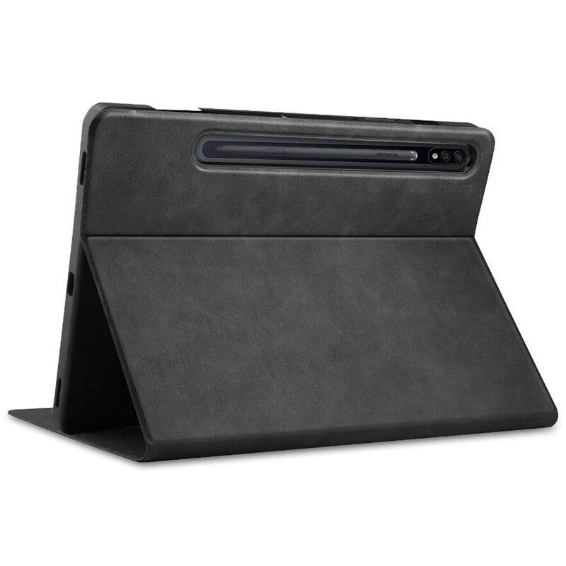 Case Samsung Galaxy Tab S7 Plus 12.4" SM-T970 SM-T975 SM-T976 #เคสฝาพับหนัง PU พร้อมช่องใส่ปากกา Textured Smart Leather Stand Case with Pen Slot