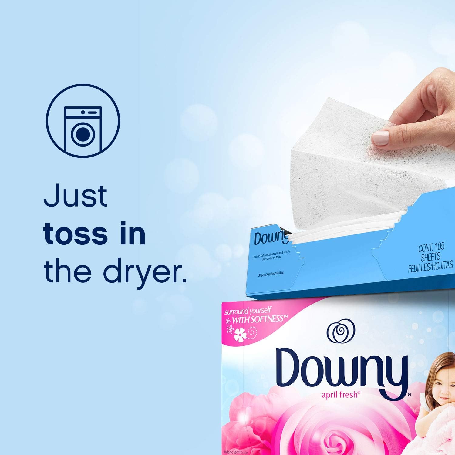 Downy® April Fresh, Dryer Sheets 240 Sheets แผ่นหอมอบผ้า ดาวน์นี่ 240 แผ่น