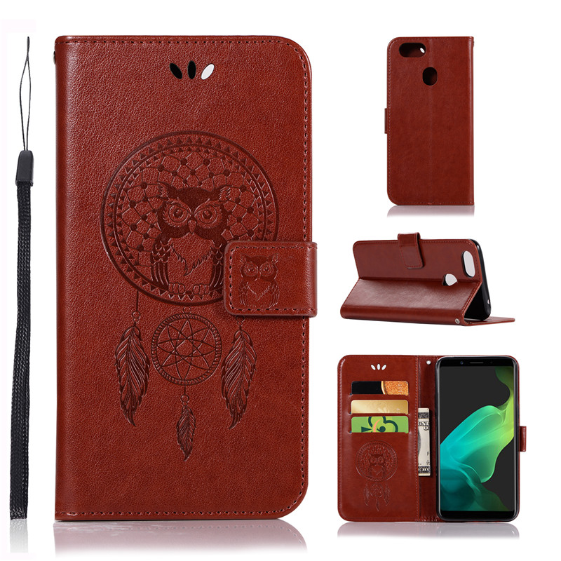 เคส OPPO F5 #เคสฝาพับหนัง PUแบบกระเป๋าสตางค์ ลายนกฮูก Dream Catcher Owl คุณภาพดีราคาเบาๆสบายกระเป๋า