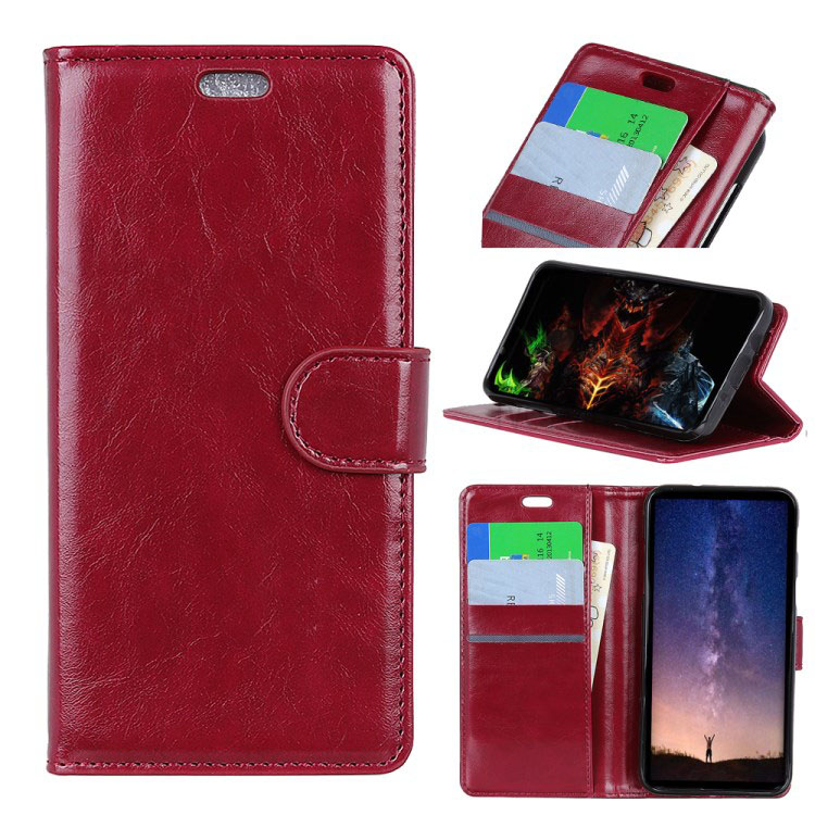 Case Samsung Galaxy A7 (2018) #เคสฝาพับหนัง PU ผิวหนังม้าแบบกระเป๋าสตางค์ Crazy Horse Wallet Leather