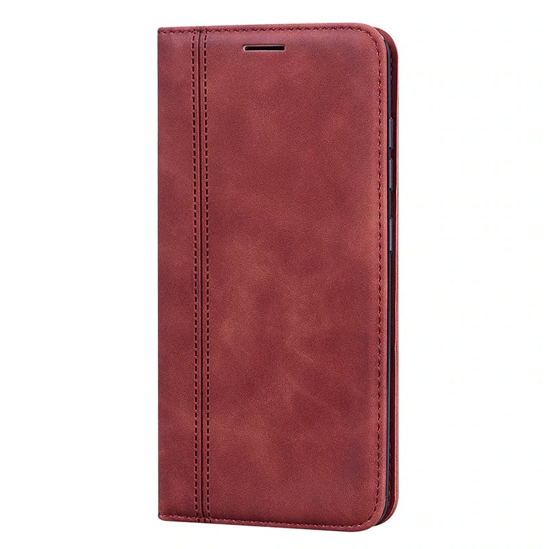 เคส Samsung Galaxy A21s #เคสฝาพับแบบกระเป๋าสตางค์ Magnetic Flip Wallet Bracket Leather Lattice TPU Phone Case