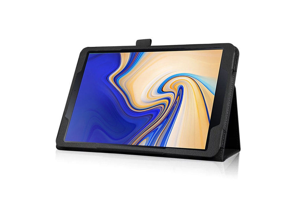 เคส Samsung Galaxy Tab S4 10.5นิ้ว T830/T835 #เคสฝาพับหนัง PU ผิวลิ้นจี่ Litchi Skin Leather Case