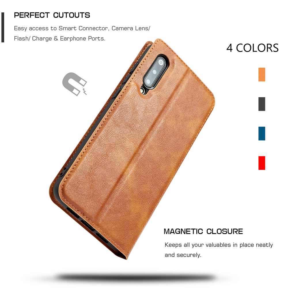 เคส Samsung Galaxy A50 / A50s / A30s #เคสฝาพับหนัง PU สไตล์เรียบง่ายออกแบบบางมีช่องเสียบการ์ด Ultra-thin Simple Style Leather Flip