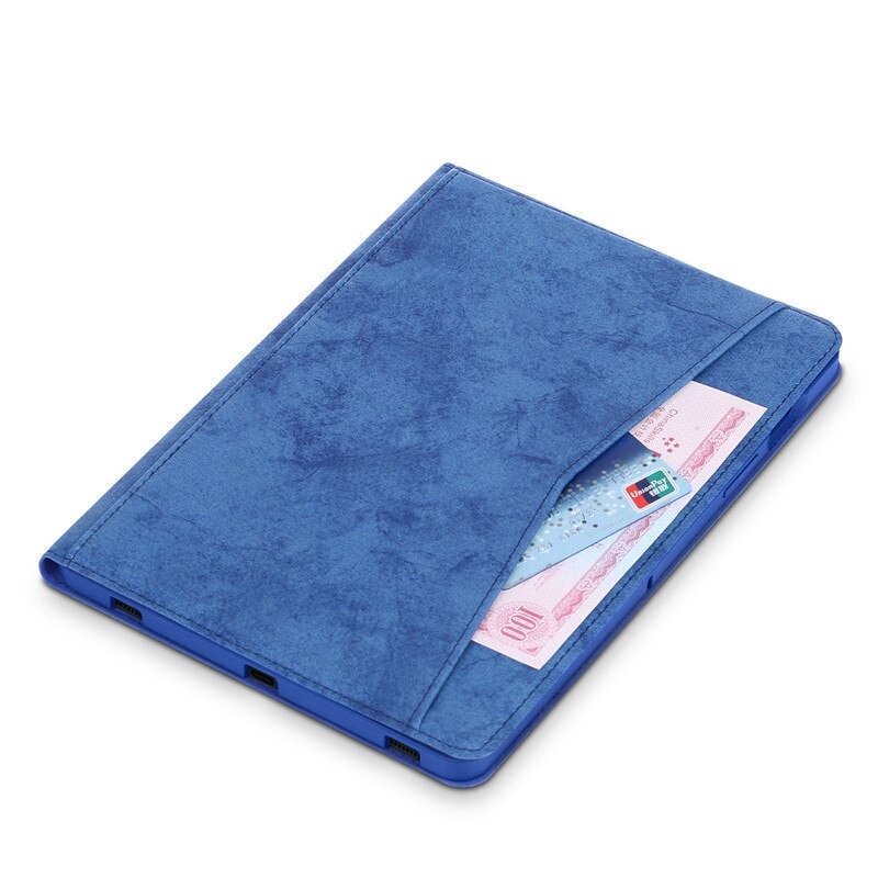 Case SamsungGalaxy Tab S7 FE 12.4"(T730,T736) #เคสฝาพับหนัง PU ลายผิวผ้ามีช่องใส่ปากกา with Pencil Holder Stand Business Card Slot Cover สำเนา