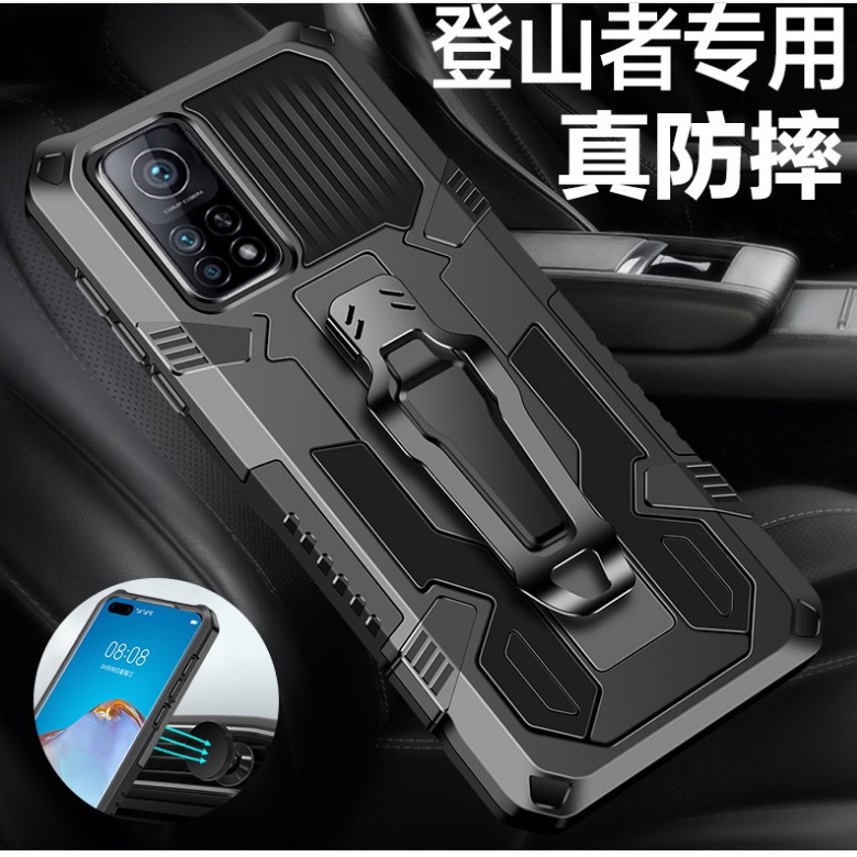 Case Xiaomi Mi 10T Pro #เคสฝาหลังกันกระแทกมีคลิบหนีบ ไฮบริด พลาสติก+TPU Heavy Duty Rugged Hybrid