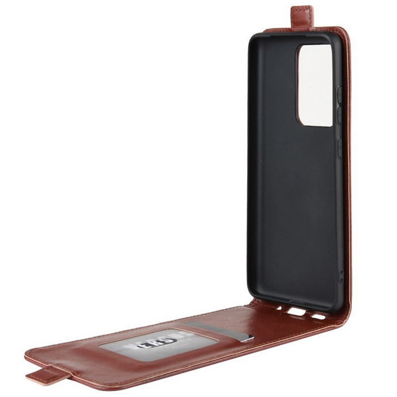 เคส Samsung Galaxy S20 Ultra / S20 Ultra 5G #เคสฝาพับหนัง PU Crazy Horse แนวตั้ง พร้อมช่องเสียบการ์ด