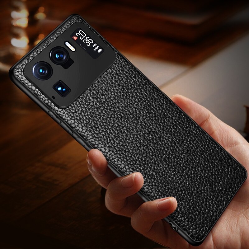 เคส Xiaomi Mi 11 Ultra #เคสฝาหลังหนังแท้ผิวลิ้นจี่ Luxury Well-Protected Litchi Texture Genuine Leather Coated TPU Protector