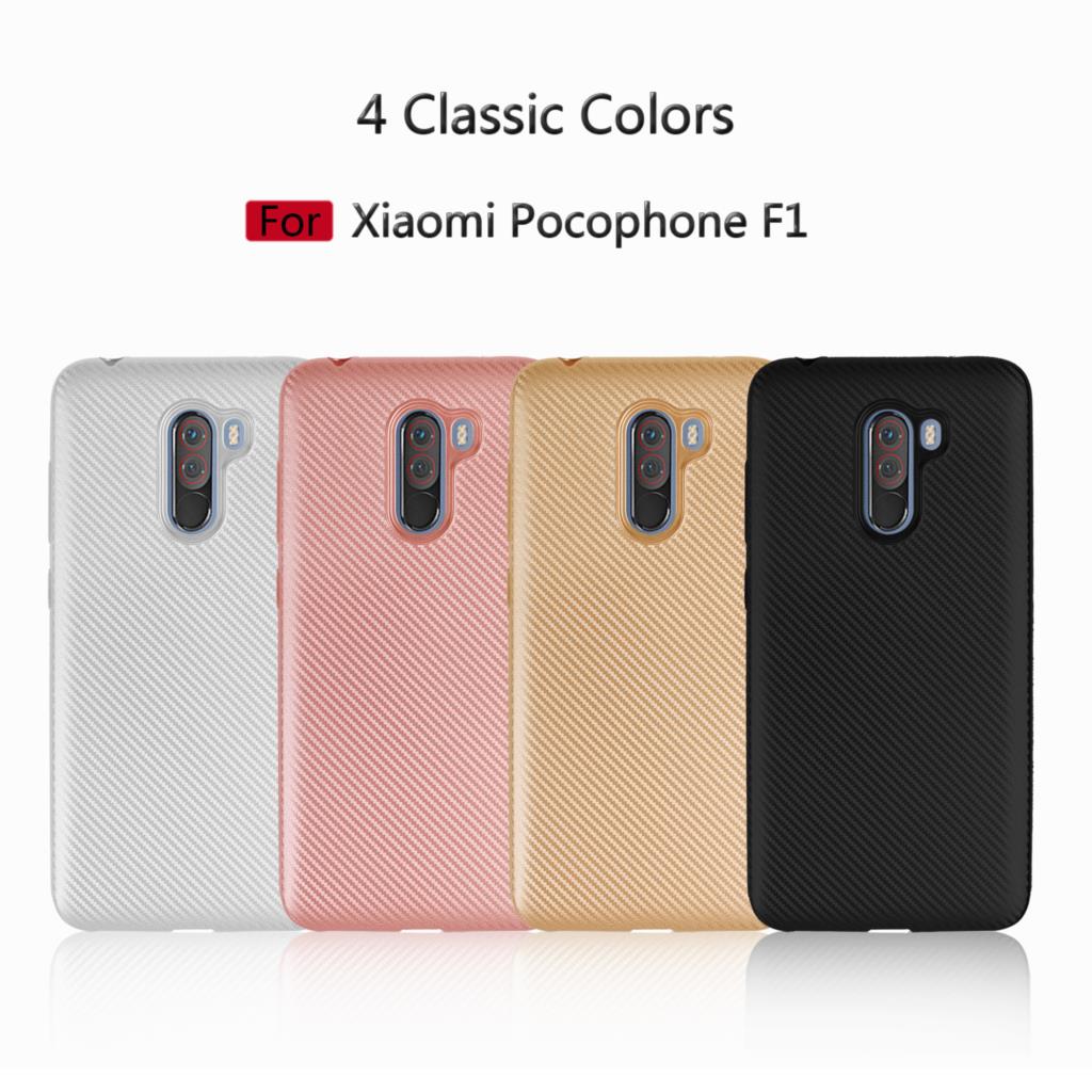 เคส Xiaomi Pocophone F1 #เคสฝาหลัง TPU นิ่มแบบคาร์บอนไฟเบอร์ Soft Skin Case
