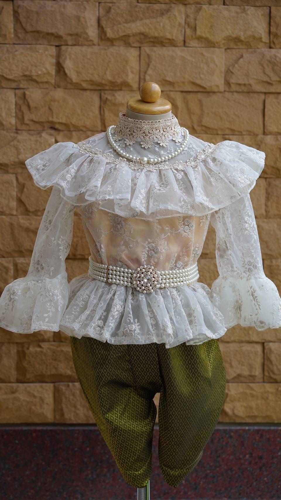 ชุดไทยเด็ก รัชกาลที่ 5 มีระบายช่วงไหล่