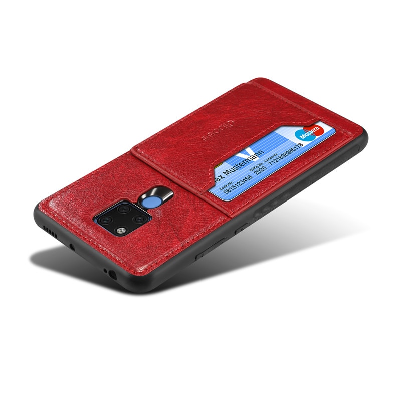 Case Huawei Mate 20 X #เคสฝาหลัง TPU เคลือบหนัง PU Crazy Horse Leather Coated PC + TPU Hybrid