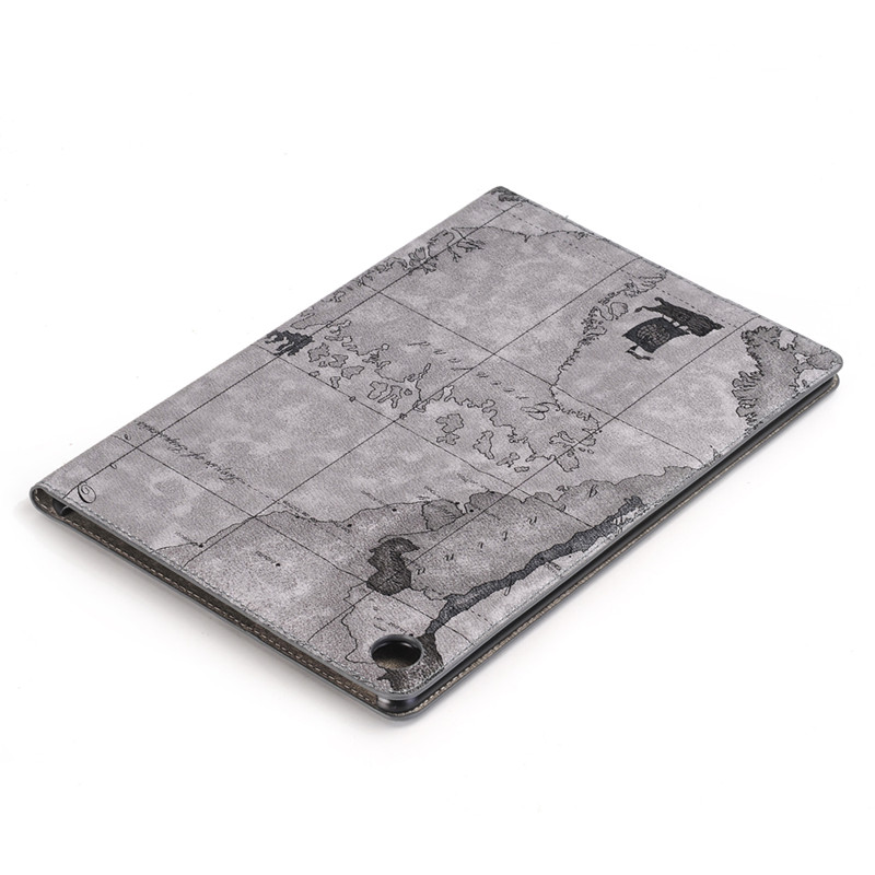 เคส Huawei MediaPad M5 Pro 10.8 นิ้ว #เคสฝาพับหนัง PU พิมพ์รูปแบบแผนที่ Map Pattern Stand Wallet Leather