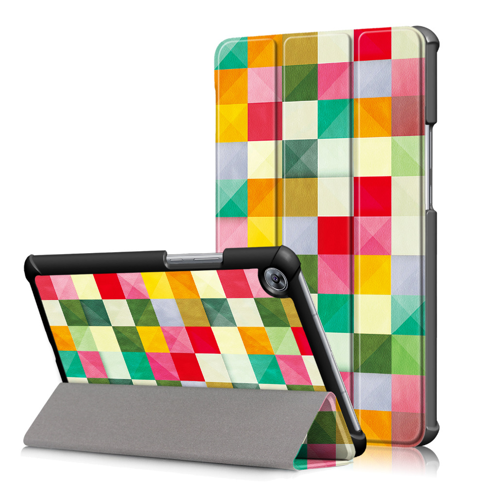 เคส Huawei MediaPad M5 8.4 นิ้ว #เคสฝาพับพิมพ์ลาย แบบ 3 พับ Patterned Leather Tri-fold Stand Smart Flip