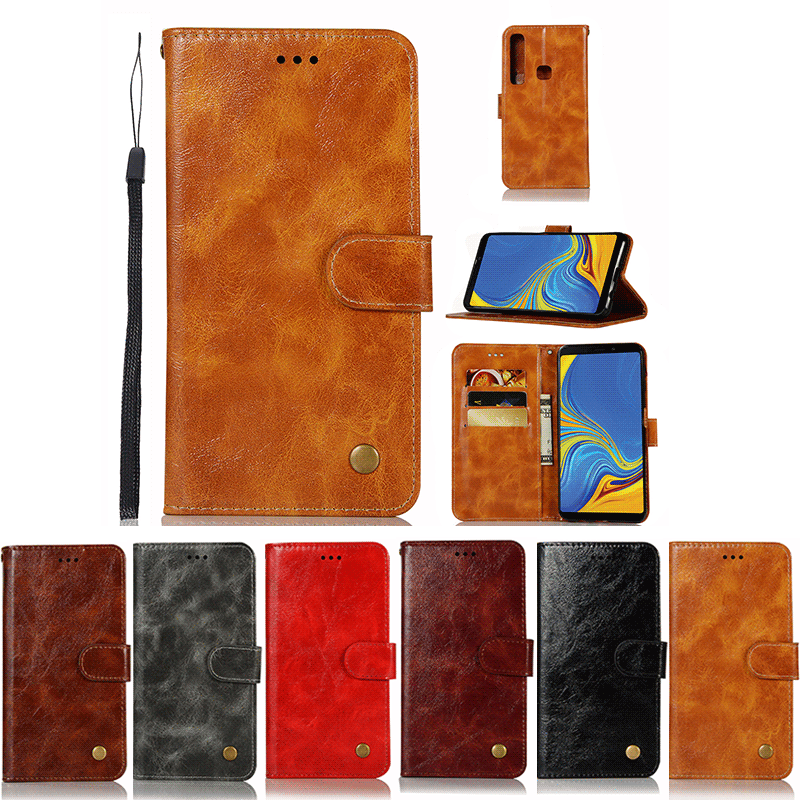 เคส Samsung Galaxy A9 (2018) #เคสฝาพับเกรดพรีเมี่ยมแบบกระเป๋าสตางค์ หนัง PU Vintage